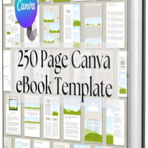 Canva eBook Template, Course WorkBook Template, 250 page book Template