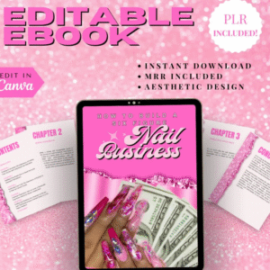 Nail Business, Canva eBook Template, DFY, Passive Income,